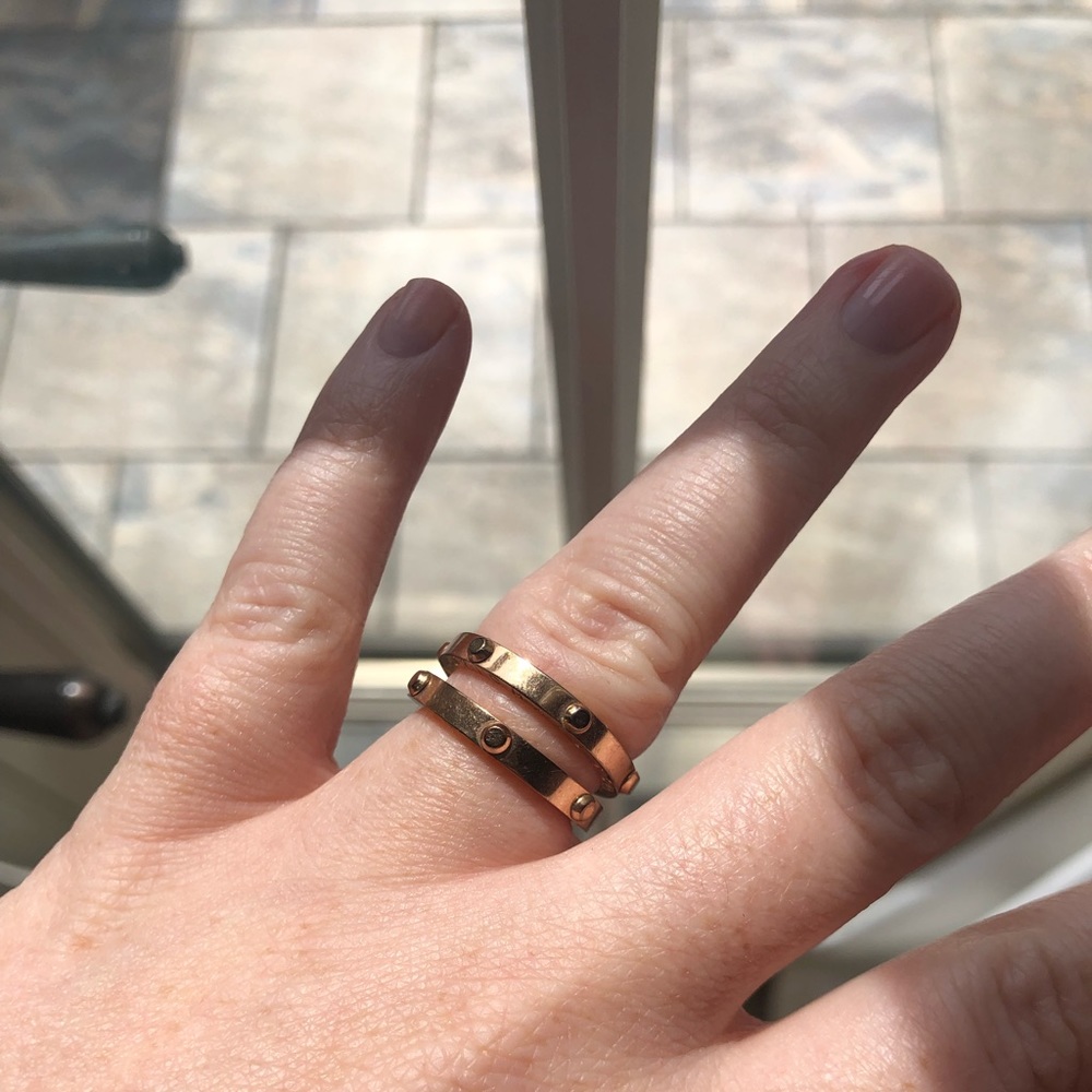 MICHAEL KORS Rose Gold Rings (pair) Size 7